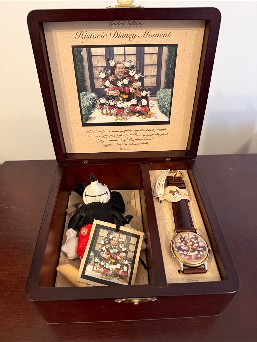 Disney Brown & Gold Historic Mickey Watch Gift Set